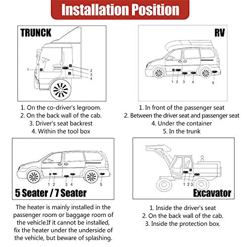 Kit de Aquecedor de Estacionamento de Ar para Carro, Aquecedor a Diesel 2000 W 12 V Kit de Aquecedor