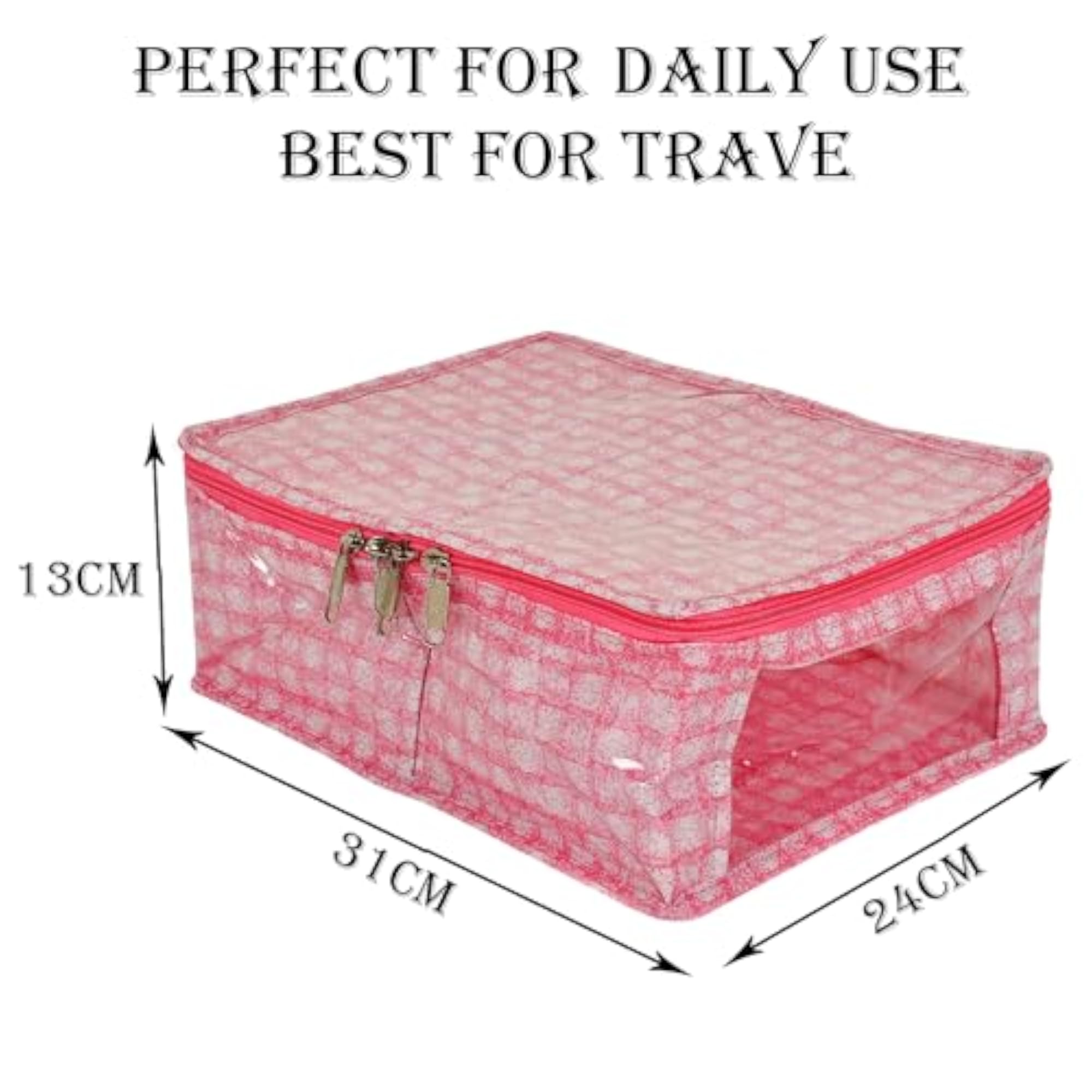 PVC Coated Check Design Innerwear Bag, Travel Toiletry Kit
