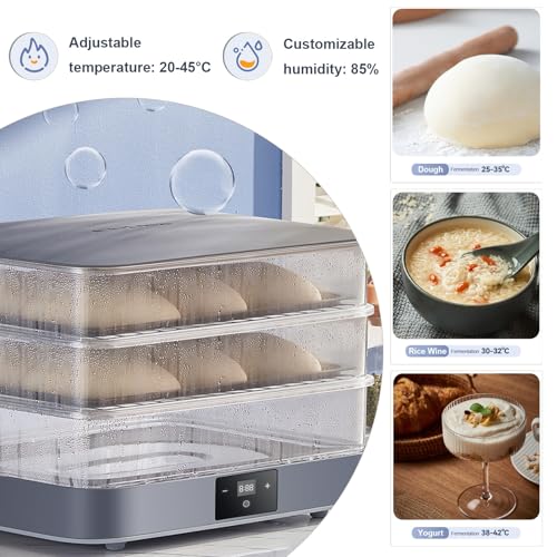 Caja de prueba de pan de 40 litros con control electrónico de temperatura de 20 a 45 °C 4