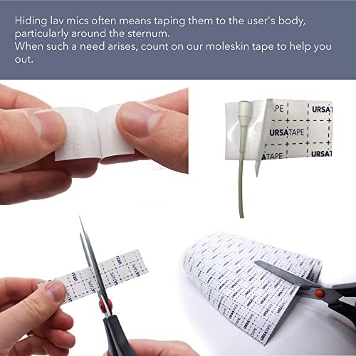 URSA Tape, Stretchy Moleskin Fabric Tape 12-Pack Strips, Heavy-Duty No-Residue Fashion Tape and Body Tape for Fabric, Shoes, Skin and More. 8x2.5 cm