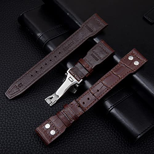 Bracelet montre IWC Pilot Mark 18 en cuir de vache véritable marron - 5