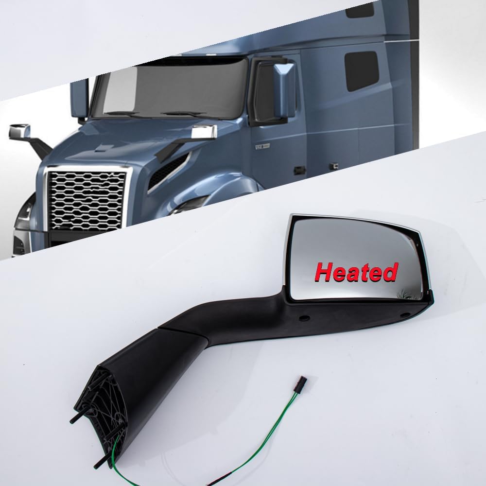 Chrome Hood Mirror fit for Truck Volvo VNL 2019 with Heater Passenger Side RH