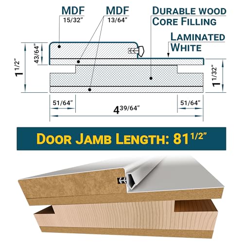 Villar Home Designs Prefinished Solid Core White Door Jambs And Casings Set For Interior Doors, Door Frame For Doors thumb #6