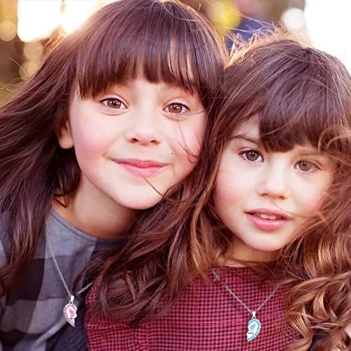 MJartoria BFF Necklace for 2, Best Friend Necklaces Cute Design Valentines Day Gifts Matching Heart Pendant Friendship Necklaces2