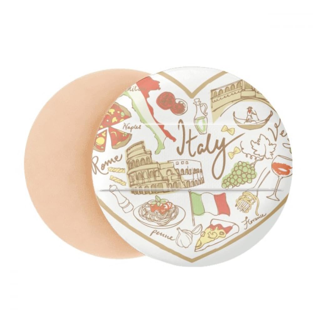 Italy Heart Roman Theater National Flag Air Cushion Makeup Foundation Sponge Powder Puff