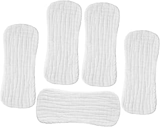 VALICLUD 5piezas Pañales De Algodón Reutilizables Transpirables y Suaves Para Recién Nacidos Función De Eructar Color Blanco Grande Adecuado Para Bebés De Meses