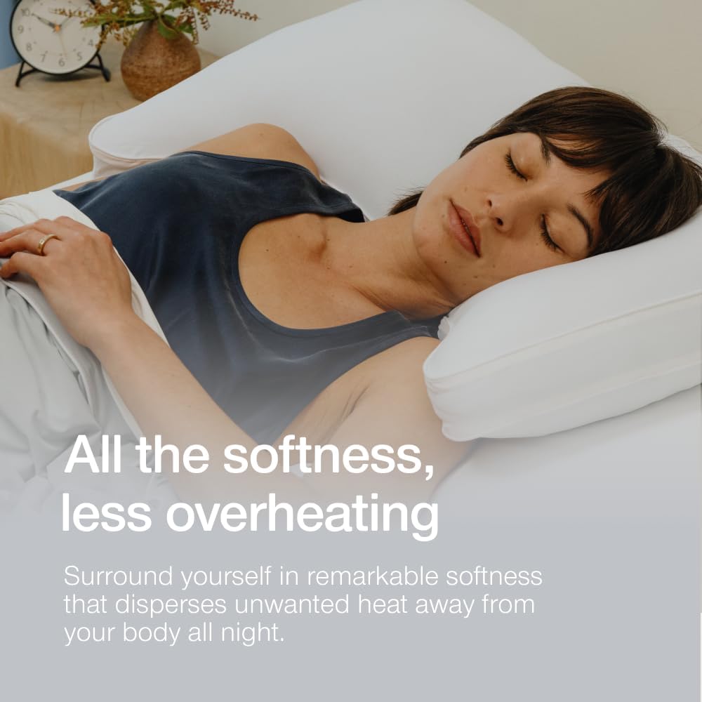 Coop Home Goods Cool+ Crescent Pillow Case Queen Size 2-Pack, White Cooling Pillow Cases for Cool+ Crescent Pillow, Ultra-Soft & Breathable Cooling Pillow Covers with Zipper for Hot Sleepers