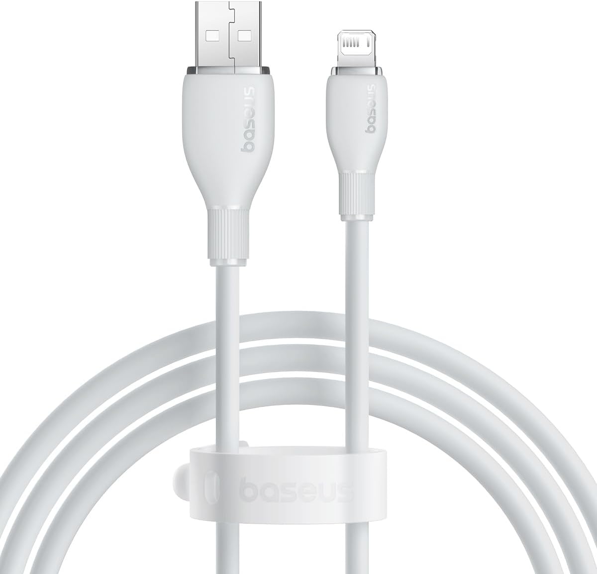 Baseus Pudding Hızlı Şarj Özellikli Lightning Kablo 2.4A, 1.2 Metre, Beyaz
