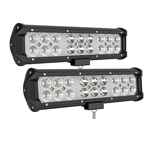 YITAMOTOR LED Light Bar 2Pack 54W 9inch Led Light Pod Spot Flood Combo Offroad Light Driving Fog Light Reverse Light Waterproof Van ATV Motorcycle Truck Boat Golf Cart 12V, 2 Years Warranty