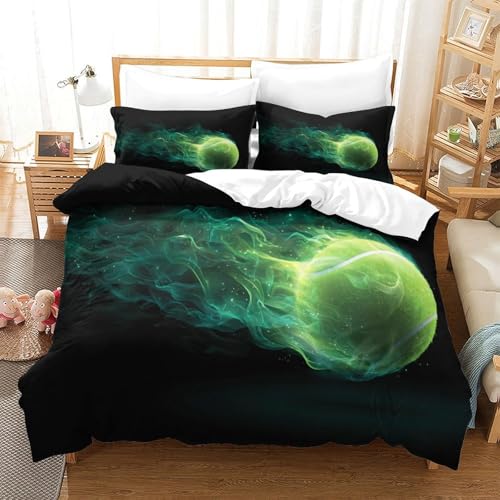 Housse de couette tennis 3D drap microfibre 220x240cm - 3