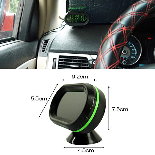 RuleaxAsi Termômetro do carro Relógio Digital DC 12 V Relógio de Automóvel LED Iluminado Auto Dual M
