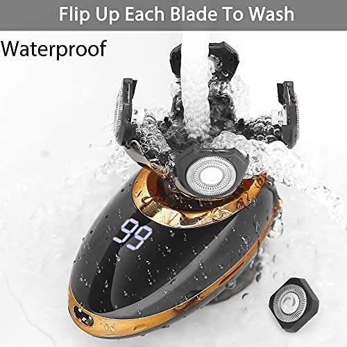 Kibiy Electric Shavers For Men Bald Head Shaver Mens Electric Razors For Shaving Rechargeable Cordless Wet/Dry Rotary Shaver With Nose Trimmer Hair Clipper Father’s Day Gifts For Dad (Yellow) #TOP3