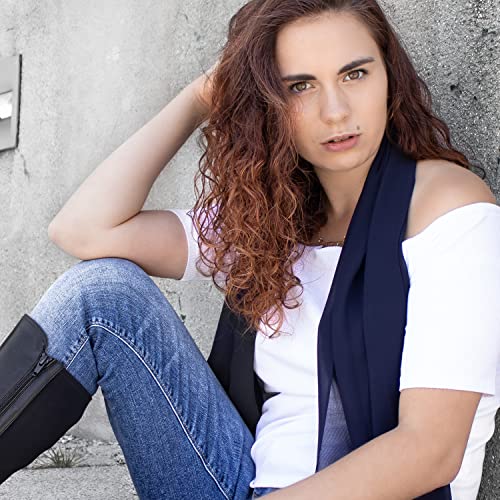 Dolce Abbraccio Damen Schal Stola Halstuch Tuch aus Chiffon für Frühling Sommer Ganzjährig Sonnengelb Gelb