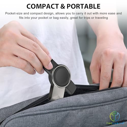 Image of T Teclusive Type C USB Portable Charger Compatible for Galaxy Watch Ultra /Galaxy 7 6 5 4 Classic /Watch 3 | Mini Dual Port USB C Magnetic Travel Charger (White)