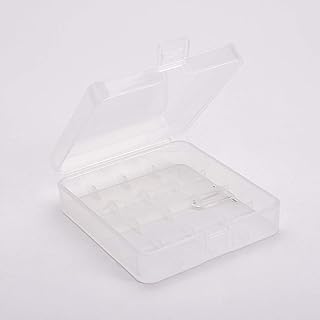 Jutagoss 18650 Battery Storage Organizer Box 4 Capacity Battery Storage Case Holder Organizer for 18650 Battery SBC-017 Transparent 2Pcs