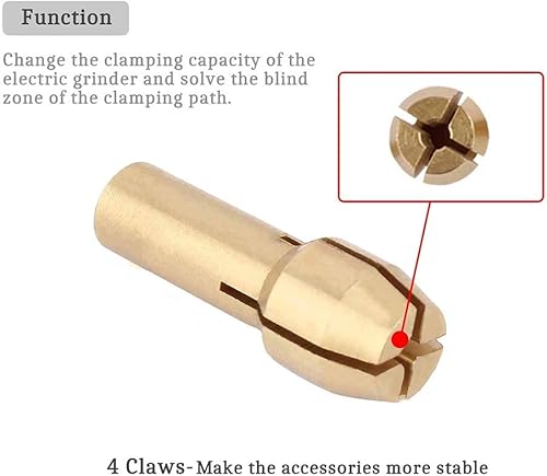 Miniatura 4 de 9 piezas de latón con pinza de latón para herramientas rotativas Dremel (juego de 9 tuercas de pinza)
