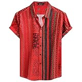 MCEDAR Mens Casual Short Sleeve Button Up Vintage Summer Hawaiian Beach Vacation Shirts (Size S-5XL...