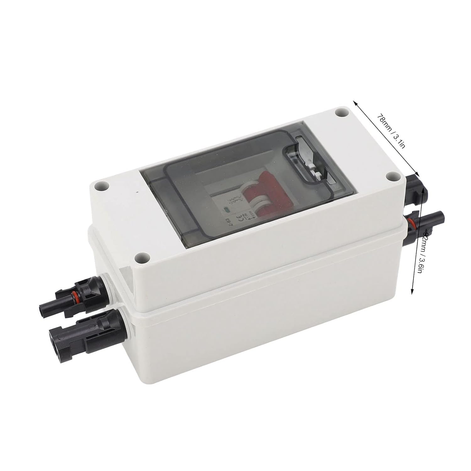 Interruptor de Desconexión Solar de CC Interruptor de Aislamiento Fotovoltaico con Caja de Distribución a Prueba de Agua IP65 Desconector de 500V CC PV (16A)