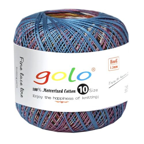 Image of golo Crochet Thread Size 10 Multicolored Yarn for Crocheting