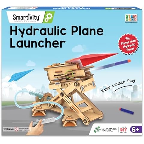 Smartivity 2in1 Hydraulic Airplanes & Darts Launcher STEM Toy for Kids Ages 6-14 Years I Cool Birthday Gifts for Boys & Girls | DIY Science STEM Kit for 6, 8,10,12,14 Years I Engineering Game Cover