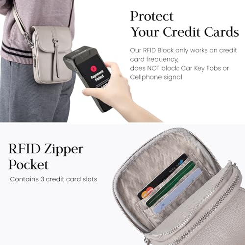 Image of befen Genuine Leather Small Crossbody Bags for Women Cell Phone Purse | Real Leather, RFID Blocking Card Slots, Multi Pockets, Cell Phone Bag, Travel Purse, Anti Theft