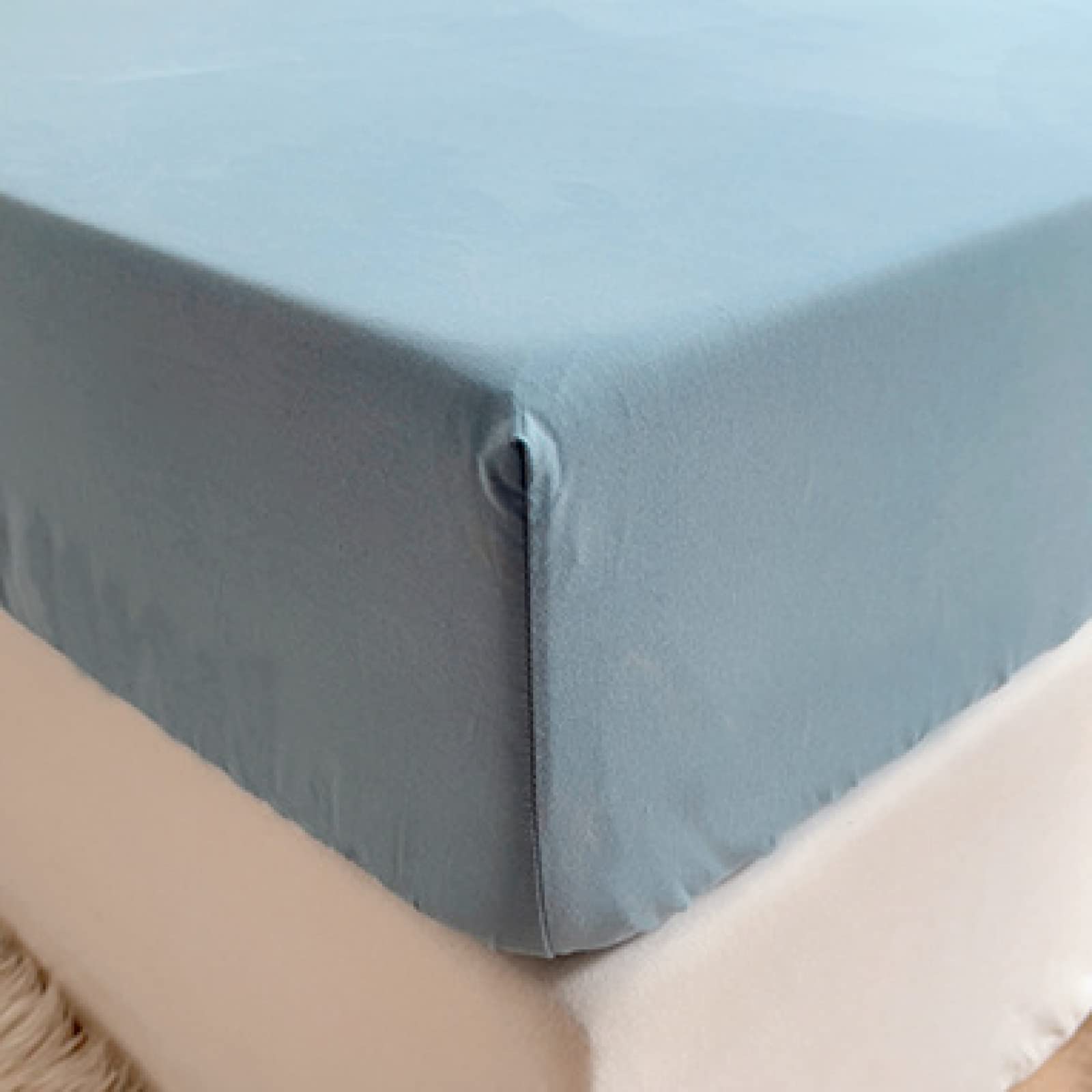 Colchón súper suave y acogedor, suave y cómodo, sábanas de algodón de color sólido, antideslizante, para cama individual, doble, king, verde, 1 180 x 220 cm