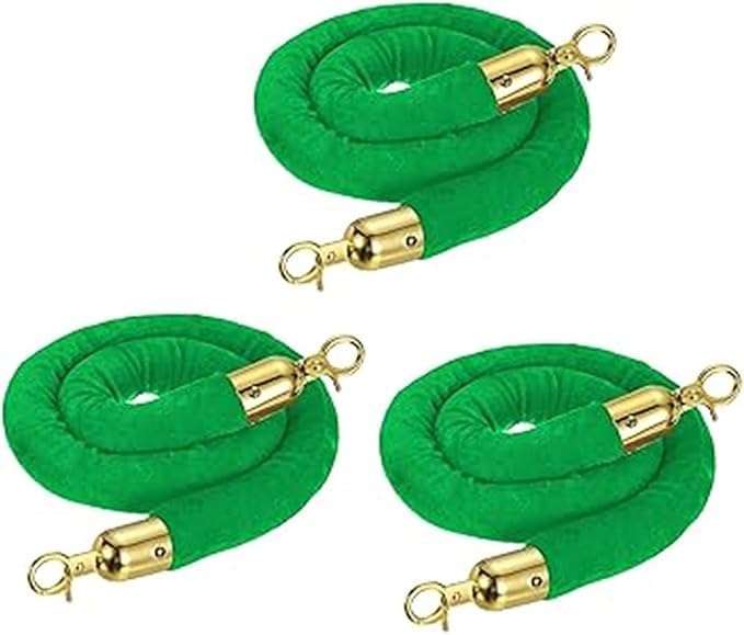 Corde en velours 1.5m avec crochets or pour sécuriser les accès de zone VIP avec élégance