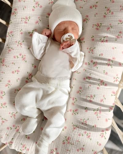 Image of Muslin Baby Lounger Cover 2 Pack, Soft Breathable Newborn Lounger Pillow Cover for Boys Girls Infant (Rosy)