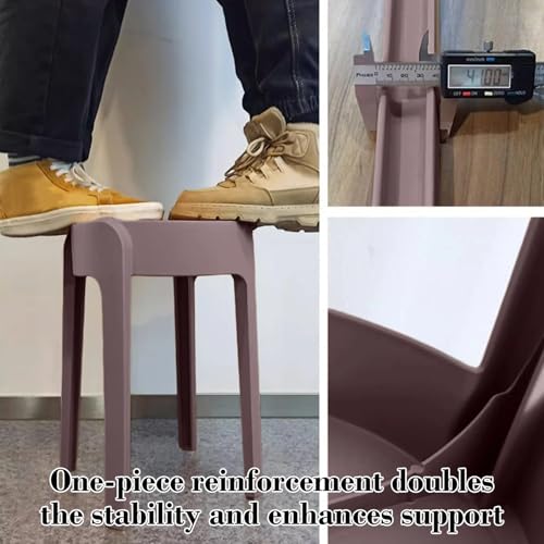 Image of The Artment Coffee Singal Tivo Plastic Stool Modern Stackable Multipurpose Stool with Anti-Slip Base | Lightweight Waterproof PP Stool for Bathroom, Kitchen, Balcony & Living Room, Home & Office