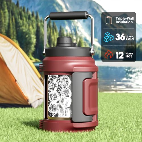 Image of Meoky 64 oz Insulated Water Bottle, Stainless Steel Large Water Bottle