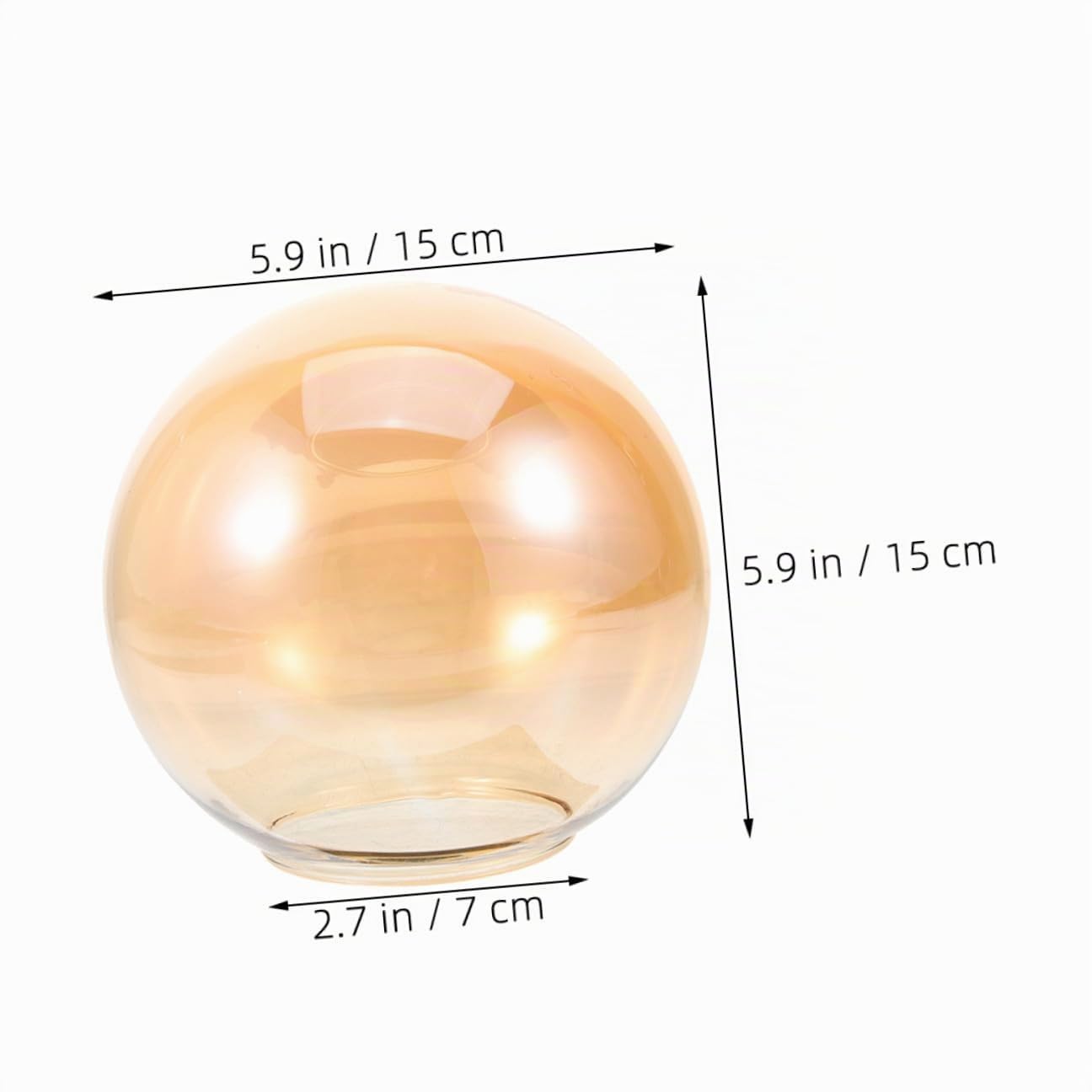 Abat-jour Verre Boule Remplacement Abat-jour Plafond Transparent Ambre Couverture Lampe Suspendue Simple à Installer Décoration Lumineuse Élégante et Pratique