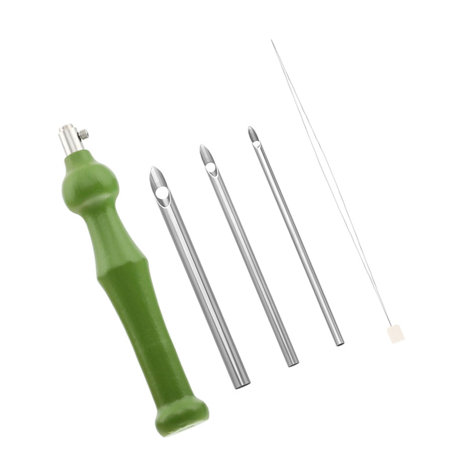 Beginner Punching Needle Embroidery Set with 3 Needle Head 1 Threader, Wood Handle Embroidery Pen Punching Set Felting