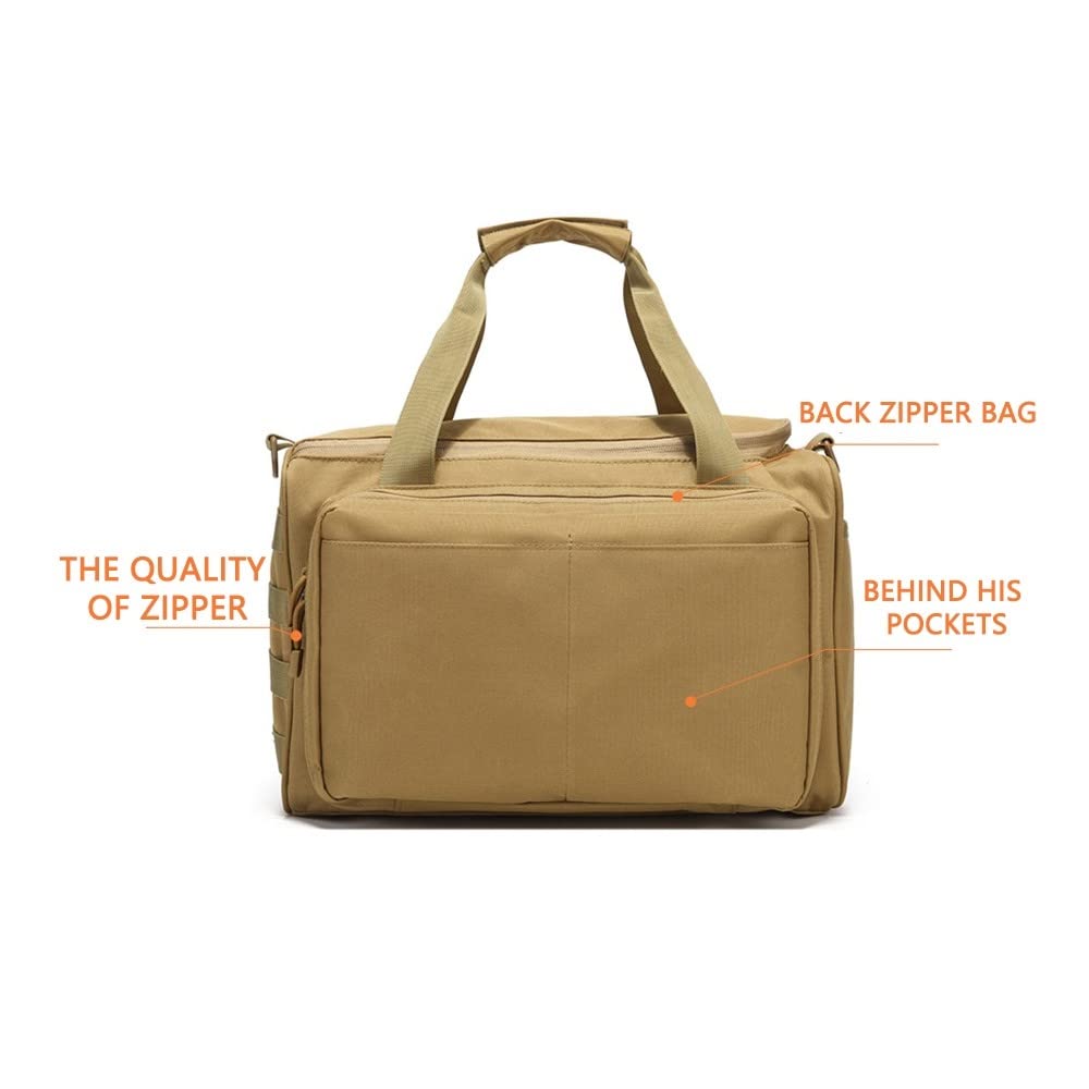 DONGKER Taktisch Waffentasche, Wasserdicht Pistol Range Bag, Große Pistole Einsatztasche Shooting Reisetasche fürJagd Schießstand Sport