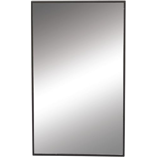 Deco 79 Wood Wall Mirror with Thin Minimalistic Frame, 18" x 1" x 32", Black