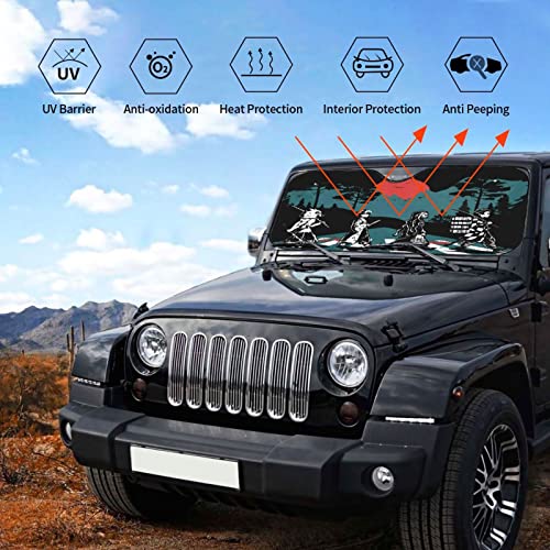 Anime Car Windshield Sun Shade For Suv Funny Foldable Heatshield Front Window Car Sun Shade Windshield Car Accessories Blocks Uv Rays Sun Visor Protector Keep Your Vehicle Cool 51.2X27.5Inch #TOP5