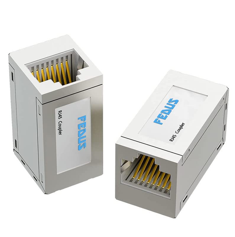 FEDUS Ethernet Cable Extender, Female to Female Connector, Cat7/ Cat6/ Cat5e, 15 Pack, Compatible with Computer, Router, Switch, Smart TV, Gaming Console, Printer, Indoor Use
