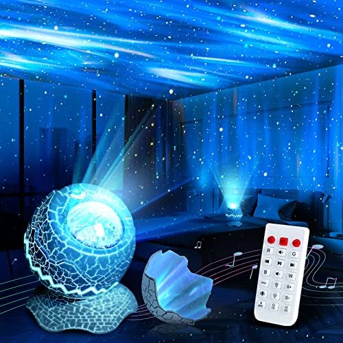 Galaxy Star Projector, Aurora Projector with 33 Light Effects, Dinosaur Egg Lights for Bedroom Decor with Bluetooth Speaker White Noise & Remote Control, Night Light Projector for Kids/Party/Gift