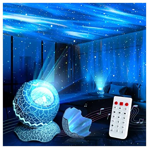 Galaxy Star Projector, Aurora Projector with 33 Light Effects, Dinosaur Egg Lights for Bedroom Decor with Bluetooth Speaker White Noise & Remote Control, Night Light Projector for Kids/Party/Gift