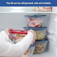 Vista 6 de Paquete de 2 tapas de repuesto para Pyrex 7201-PC 4 tazas recipientes de vidrio para mezclar tazones de silicona, cubierta de almacenamiento a