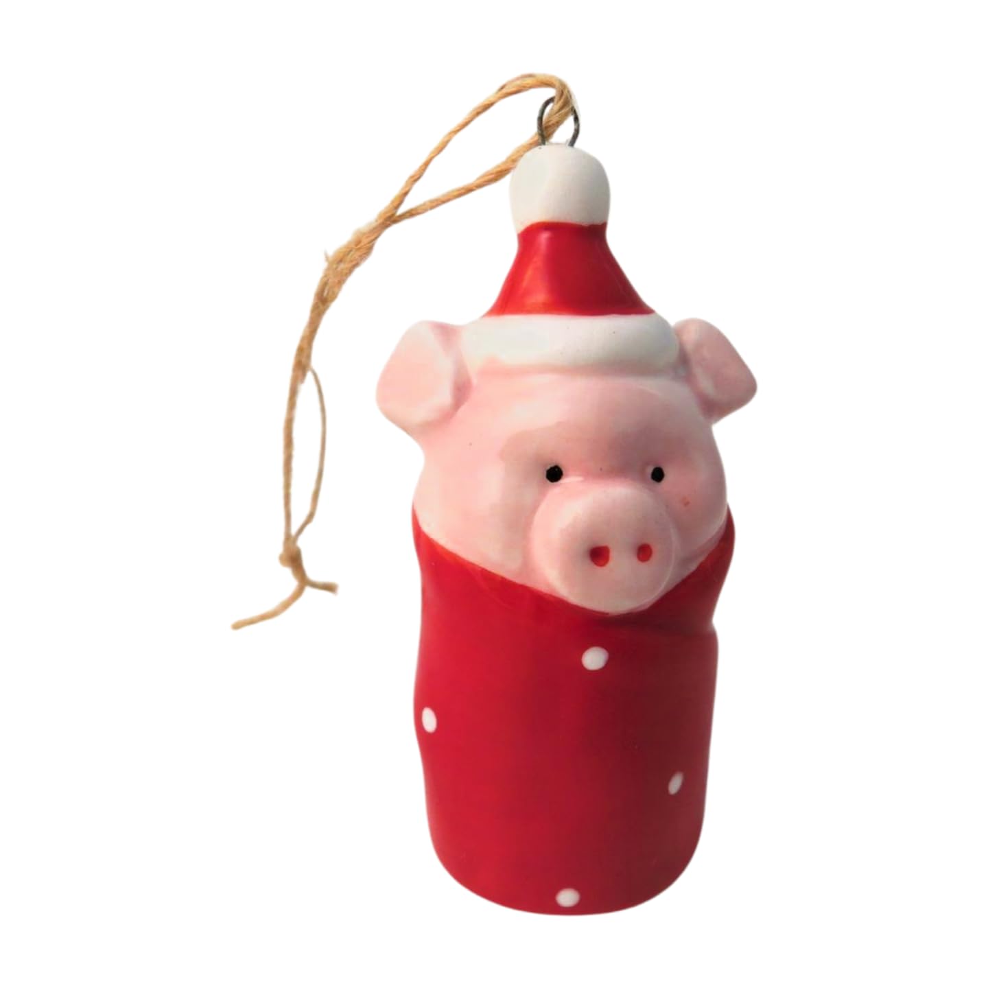 7cm Pig In Blanket Tree Decoration - Christmas Giftware Happy Face - DJ-2102