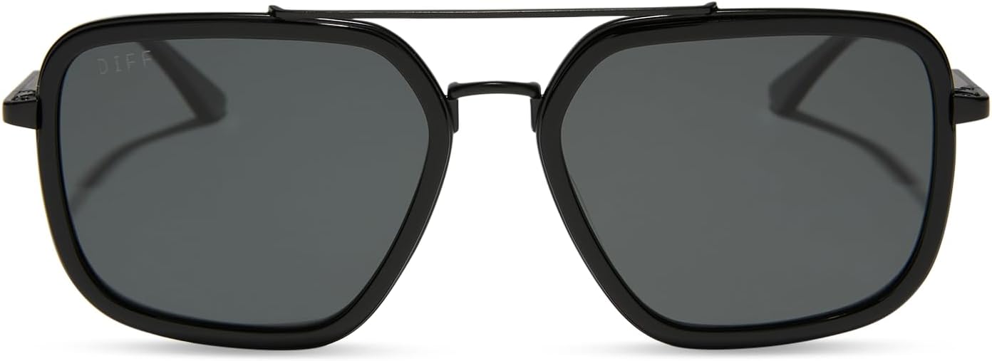 DIFF Jordan Designer Oversized Navigator Sunglasses for Women | 100% UVA/UVB Protection | Black Frames - Image 7