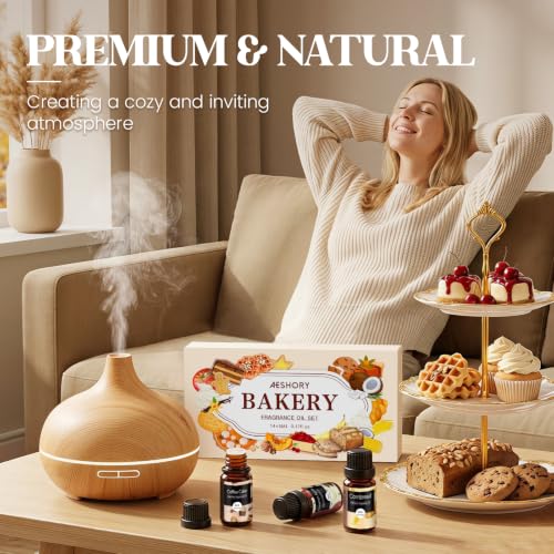 Miniatura 5 de Aeshory Set De Aceites Esenciales De Panadería 14 X 5ml, Aceites Esenciales Aromaterapia Para Humidificador Difusor, Diy- Pastel De Calabaza, Pastel De Café, Galleta De Avena, Pan De Jengibre