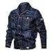 Veste en jean à revers à la mode pour hommes Veste confortable et décontractée à manches longues et à boutonnage simple 5XL