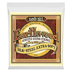 Ernie Ball Earthwood Silk and Steel Cordes extra souples Bronze 80/20, pour guitare acoustique, calibre 10-50 - Les Beatles, Paul McCartney, John Lennon, RIngo Starr, George Harrison