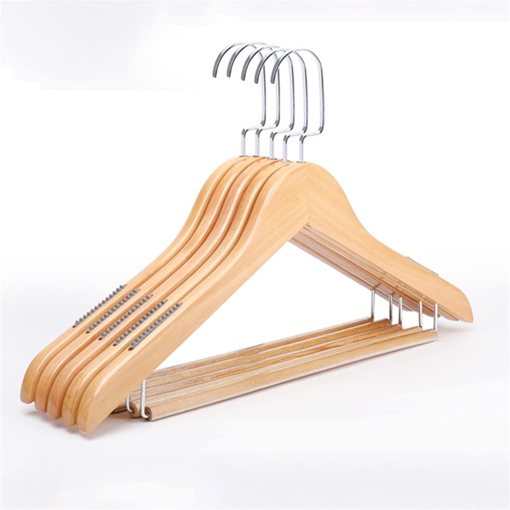 Solid Wooden Coat Hanger Metal Hook Rack Hangers for Clothes Pants Wardrobe Closet Organizer
