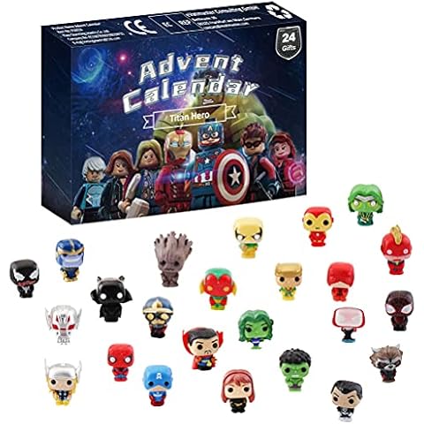 BSTCAR 2021 Advent Calendar, Christmas Countdown Toys Include Rubber Mud Toys Mollusk Avengers Figures Dinosaur Ocean Animals Cars, 24 Days Countdown Gifts for Kids Boys and Girls Cover