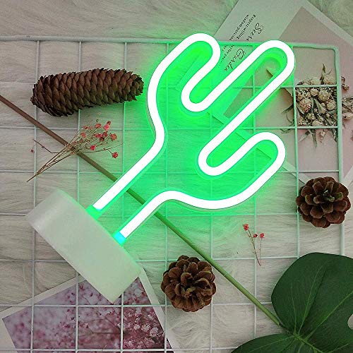 GUOCHENG Green Shine Cactus Panneau néon LED Pedsteal Néon Lumière de nuit LED Décoration d'intérieur Lampes de table Néon Éclairage d'ambiance