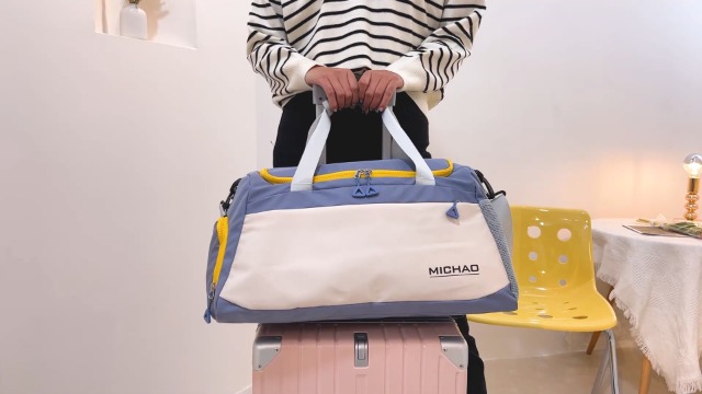 Borsone Palestra 40L ZIOSINM - Impermeabile Con Scomparto Scarpe E Bagnato, Bianco - Foto 7