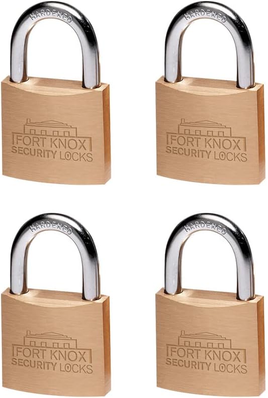 Master Padlock 4 pack - 3/4inch Brass Locks - Keyed Alike