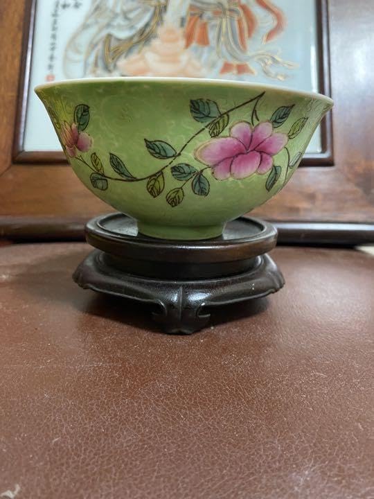 粉彩 大碗 轧道 唐物 乾隆年製